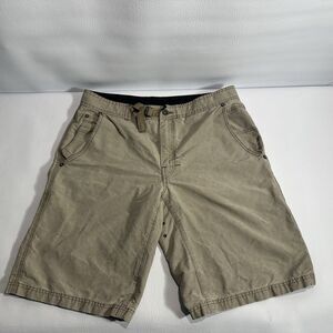 prAna Shorts Mens Large Khaki/brown Belted Hiking Outdoor Travel Utility